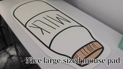 Large Mouse Pad Cartoon Milk Bottle Design Waterproof Non-Slip Soft Touch