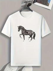 Horse Print Men's Graphic Tshirt for Summer