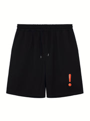 Men's Exclaimation Print Workout Shorts Active Slightly Stretch
