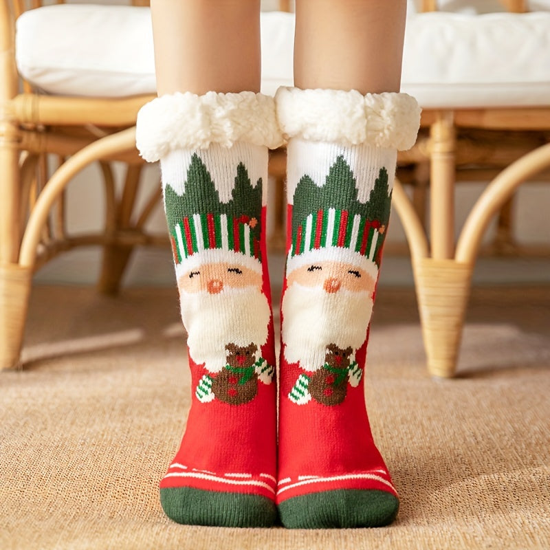 Christmas Winter Socks Non-slip Thick Lambswool Crew Socks