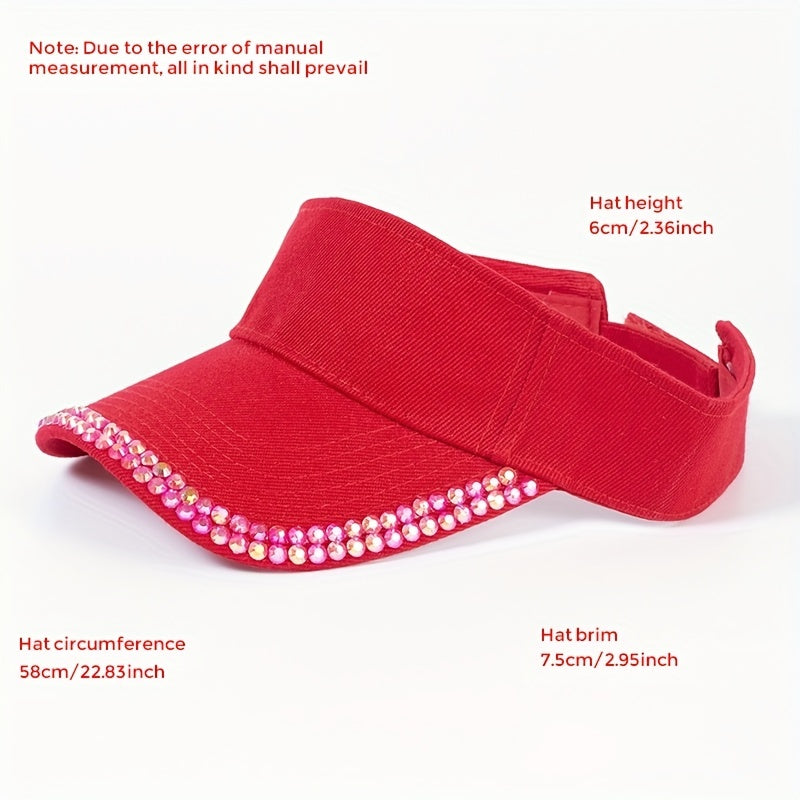 Y2K Candy Visor Hat with Rhinestones