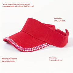 Y2K Candy Visor Hat with Rhinestones