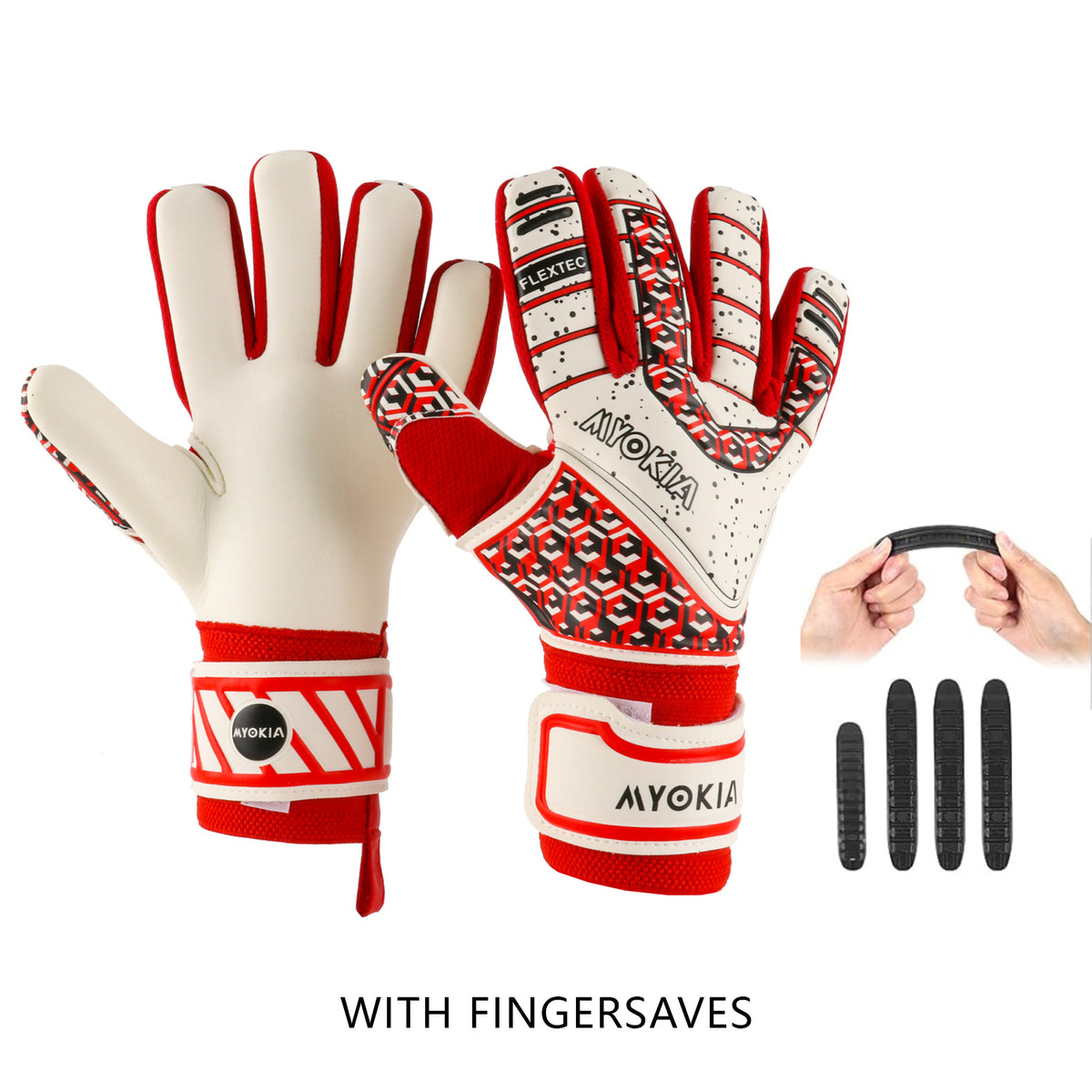 MYOKIA Soccer Goalkeeper Gloves Size 8-10 Indoor Outdoor Training & Match