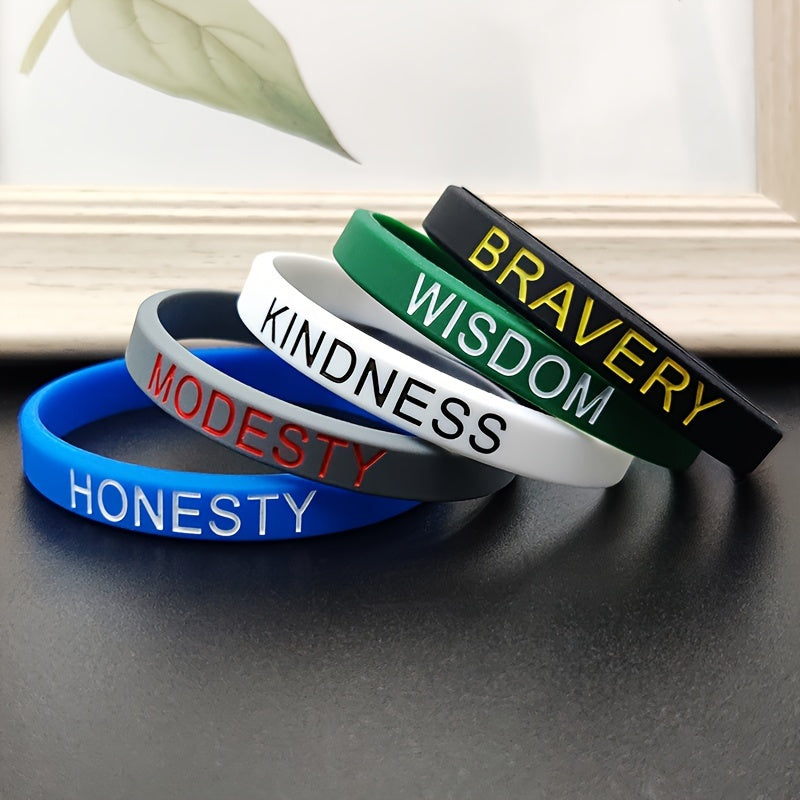 5pcs Inspirational Rubber Bracelets for Birthday Party Favor
