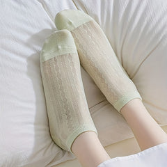 9 Pairs Argyle Pattern Mesh Socks Comfy & Breathable Women's Stockings