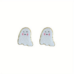 Embroidered Iron On Patches - Bow Pumpkin Gh