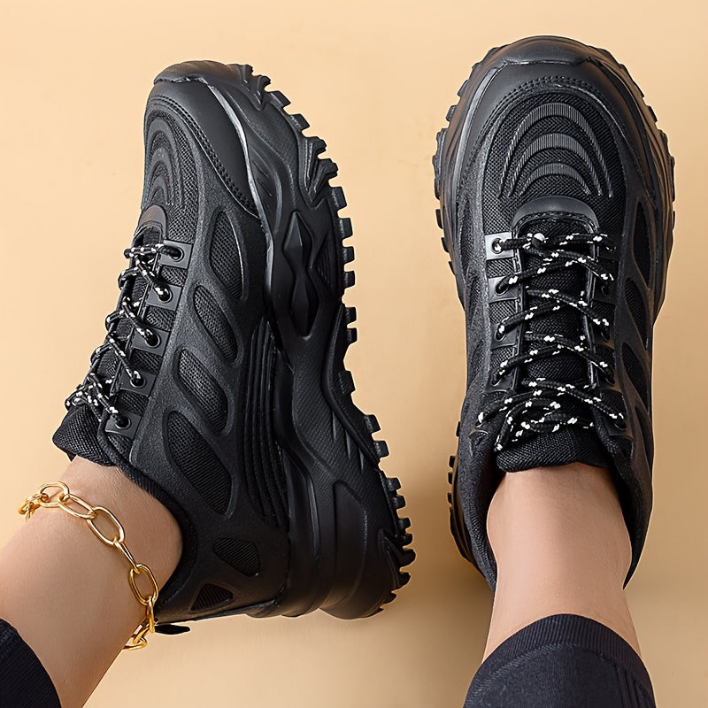 Women's Outdoor Casual Shoes Thick Bottom Lace Up Sneakers