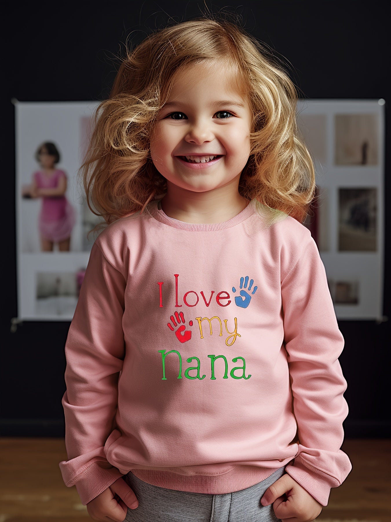Girls Paws Pattern Long Sleeve Sweatshirt