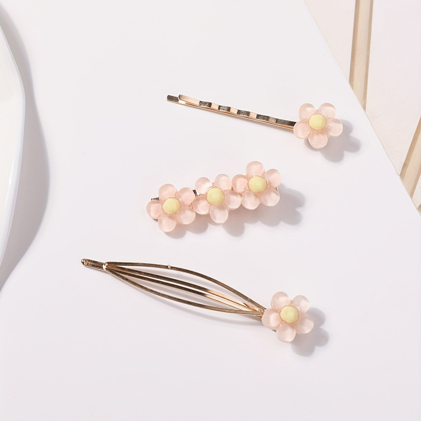 3pcs Flower Hair Clip Bobby Pin Side Clip Bangs Clip Floral Hair Accessories