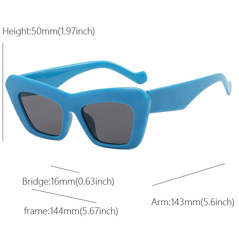 Cat Eye Wide Temple Sunglasses Triangle Glasses Hip Hop Sunglasses