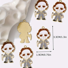 6pcs Horror Halloween Enamel Pendant for DIY Jewelry