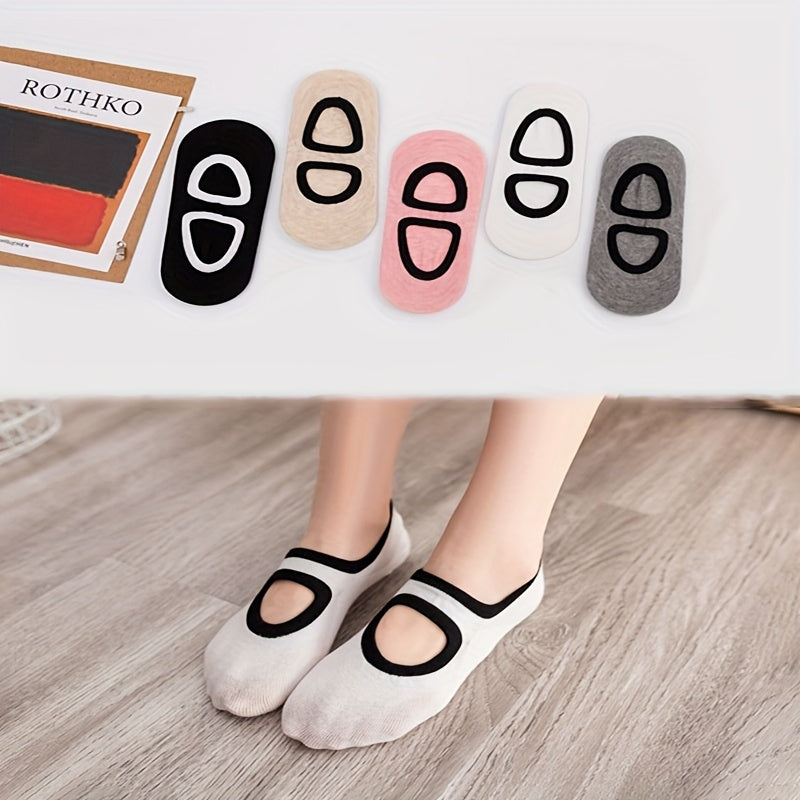 5 Pairs Cut Out Ankle Socks Women's Stockings