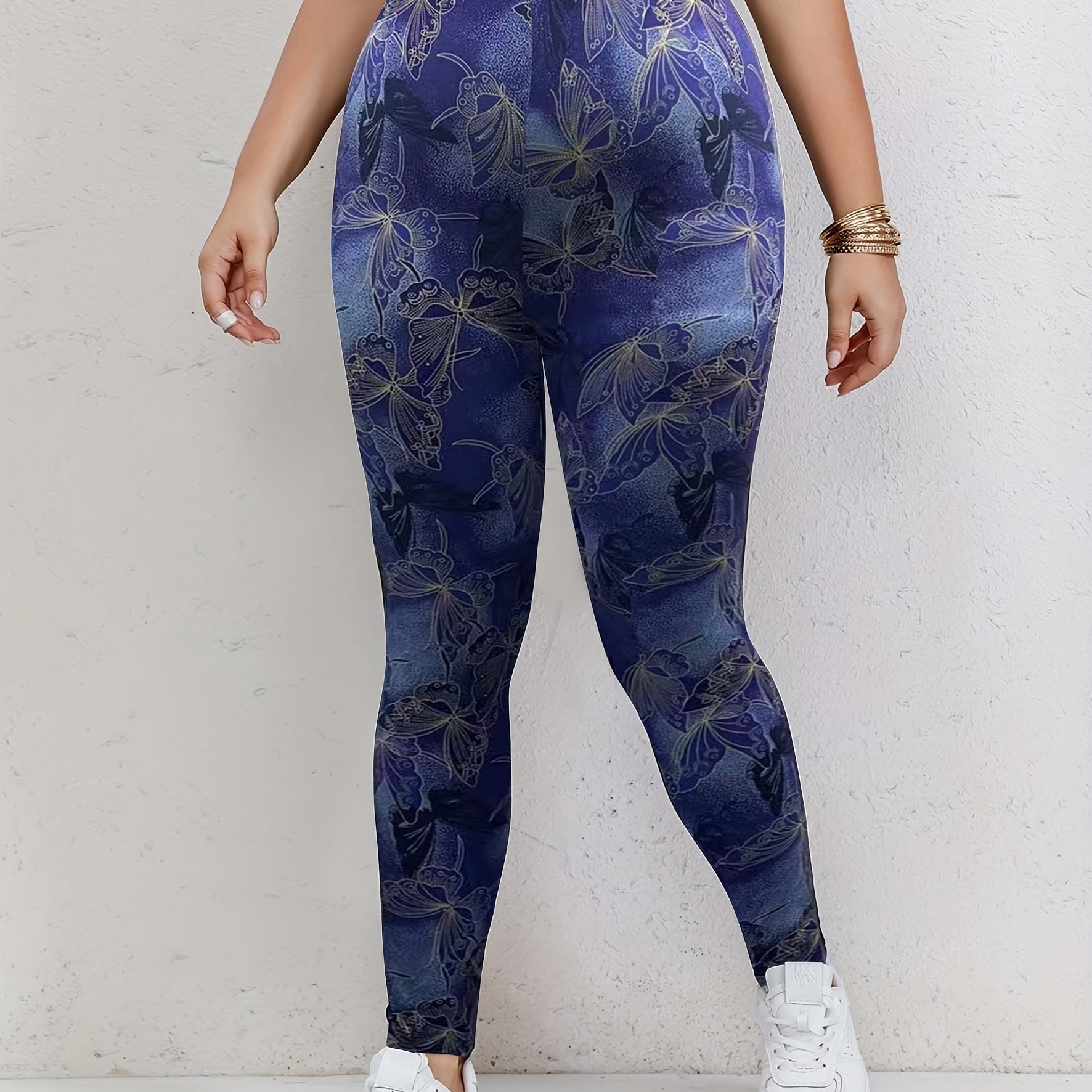  Butterfly Print High Rise Leggings
