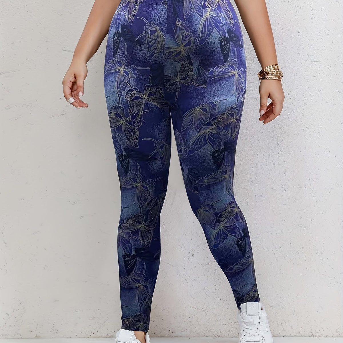  Butterfly Print High Rise Leggings