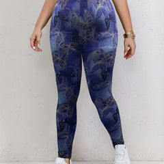  Butterfly Print High Rise Leggings