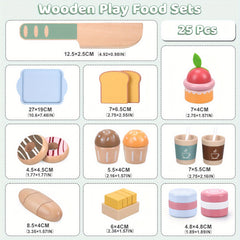 Wooden Food Toys Kitchen Accessories Birthday For Girls Boys Toys Food Set