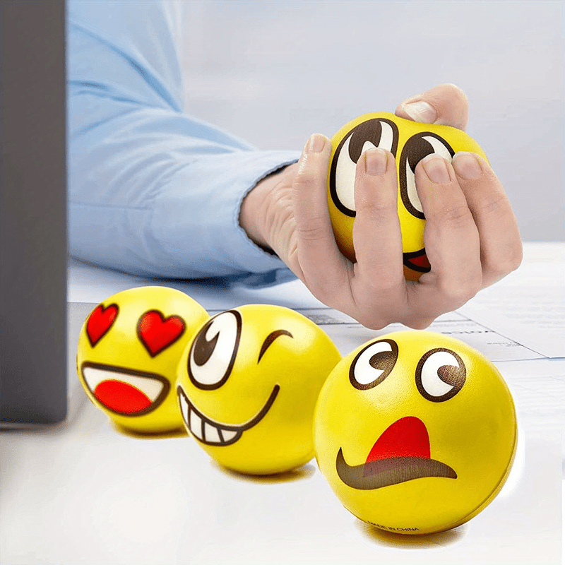 12pcs Random Stress Balls Squeeze Fidget Toys Emotions Hand Wrist Exercise Foam