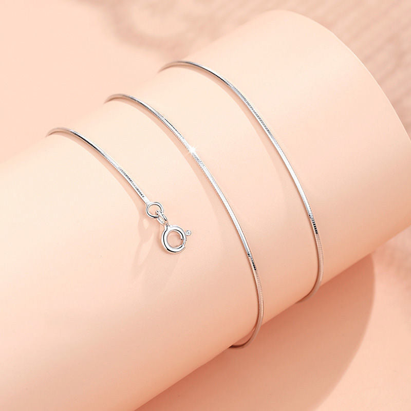 925 Sterling Silver Necklace Women's Clavicle Chain Variety Of Chain Types