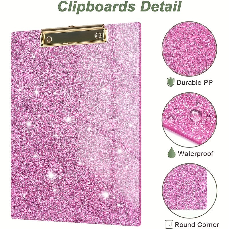 Glitter Acrylic Clipboard for Office School Use