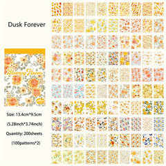 200 Sheets Vintage Scrapbook Paper DIY Journaling Supplies