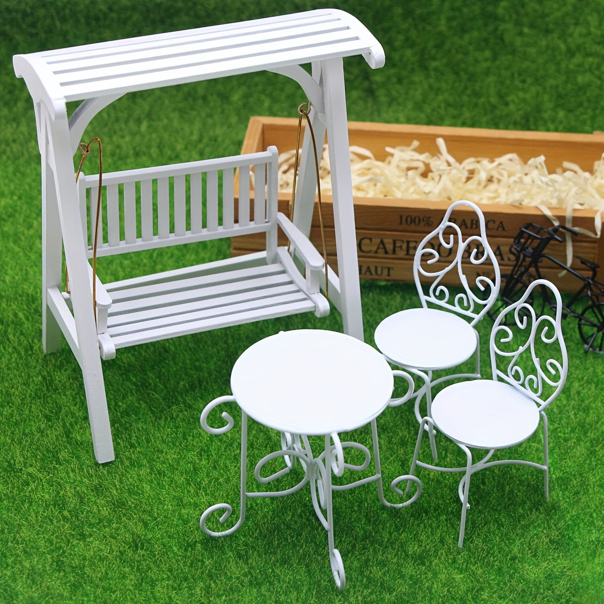Mini Iron Outdoor Tea Table Chair Set - Birthday Gift