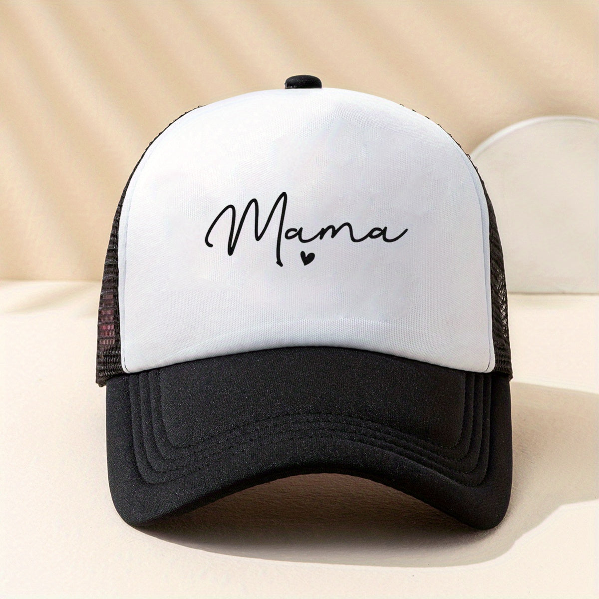 Mama Print Trucker Hat Mesh Breathable Baseball Cap Unisex Sunshade Dad Hats