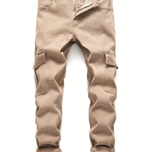 Men's Slim Fit Pocket Jeans High Stretch Denim Pants