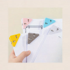5pcs Frosted Transparent Corner Clip for Paper Data Storage