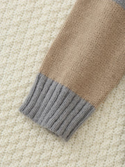 Boys Block Crew Neck Sweater Pullover For Spring Autumn