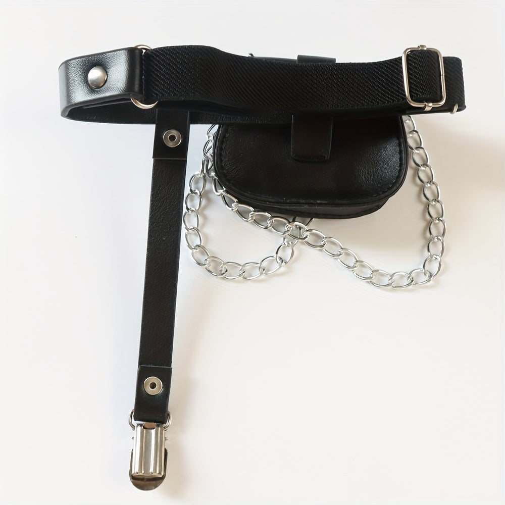Gothic Chain Tassel Belt & Detachable Pouch Waist Bag Fanny Pack