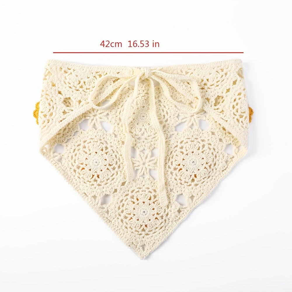 Boho Knitted Triangle Bandana Hair Scarf Hairband for Women Girls