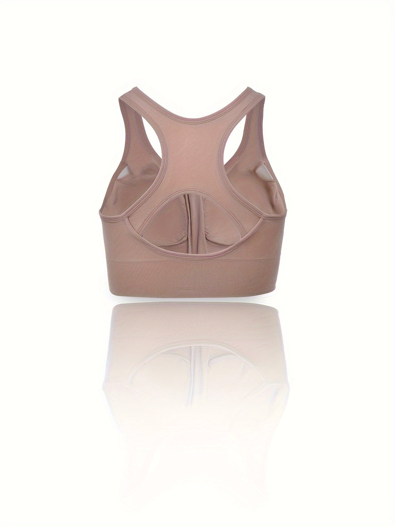 Cut Out Zipper Sports Bra Breathable Push Up Shockproof Women's Underwear