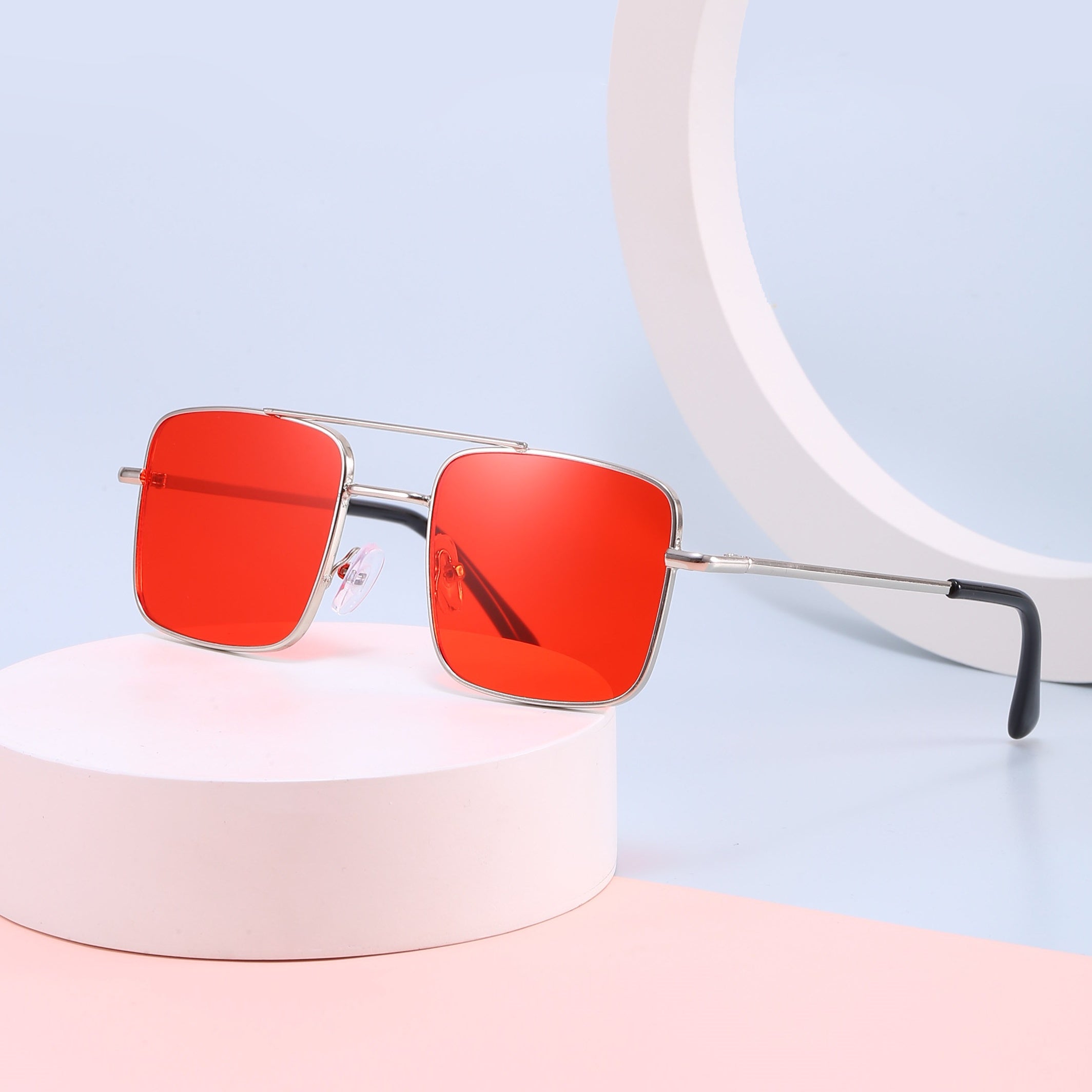 Retro Square Metal Sunglasses for Sun Protection