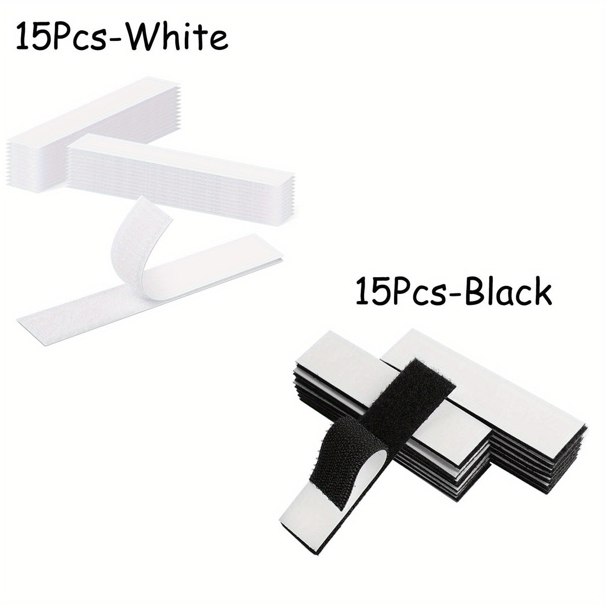 30pcs 1.98x10.16cm Hook and Loop Tape Self-Adhesive Strips