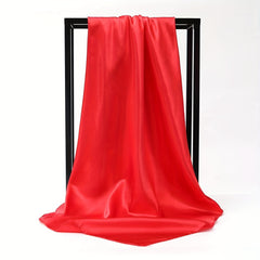 Solid Satin Shawl Bandana Silk Square Scarf Head Wrap Classic Sunscreen Travel