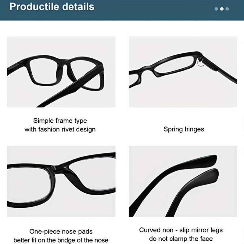 Men's Retro Reading Glasses Anti Light Protective Eyeglasses