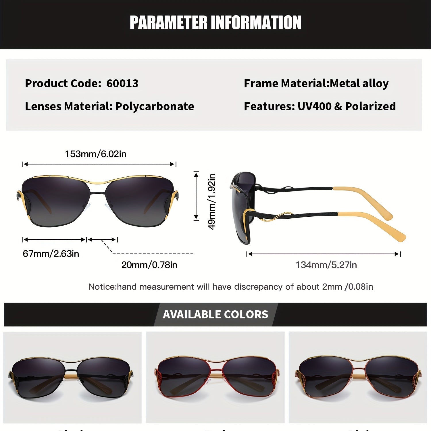 RoyalHot Polarized Oval Frame Sunglasses Driving Sun Glasses Shades