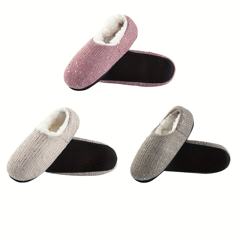 2 Pairs Plush Lined Floor Socks Soft & Warm Women's Stockings