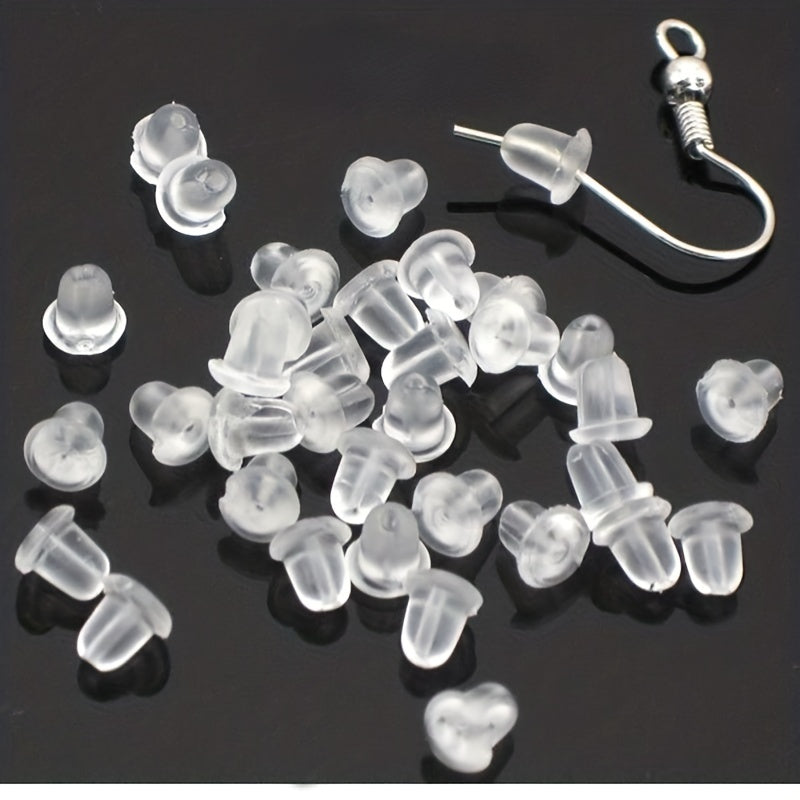 100pcs Silicone Earring Back Stoppers for Stud Earrings DIY Accessories