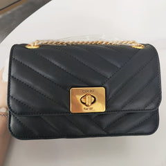Women's Small Crossbody Bag with Chain Strap & Clasp Closure