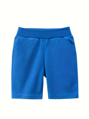 2pc Boys Solid Drawstring Shorts Quick-drying for Summer