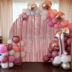 1pc 100 58x198 Laser Tassel Backdrop Curtain Metallic Silk Ribbon