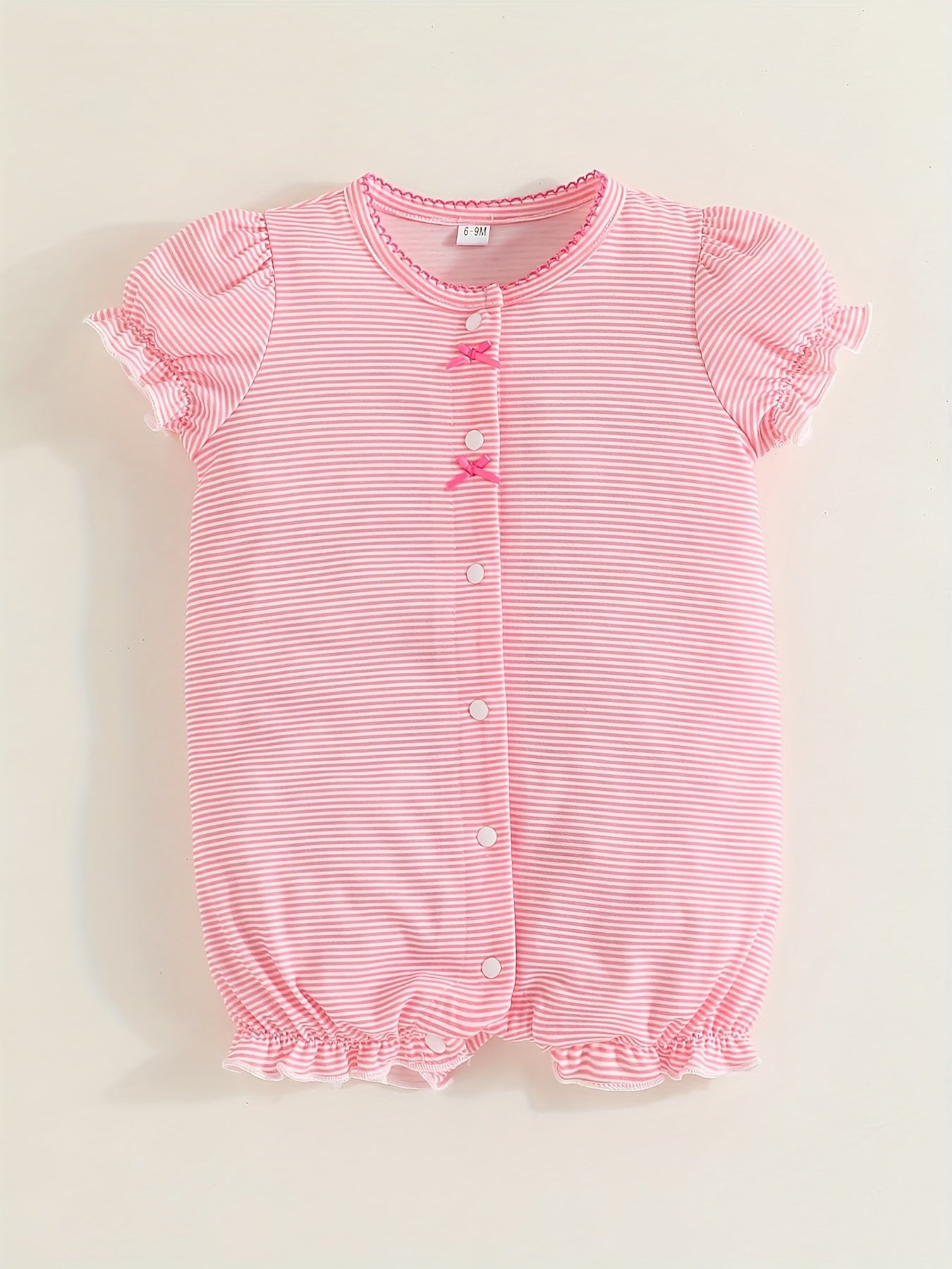 Striped Polka Dot Open Front 3pcs Set Baby Girls Bodysuits