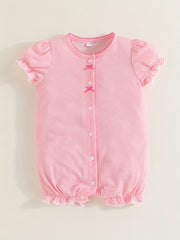Striped Polka Dot Open Front 3pcs Set Baby Girls Bodysuits