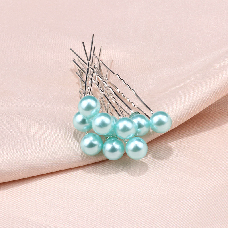 10pcs Faux Pearl U Shape Hairpin Hair Clips Vintage Headwear