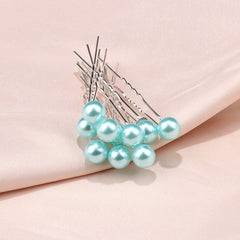 10pcs Faux Pearl U Shape Hairpin Hair Clips Vintage Headwear