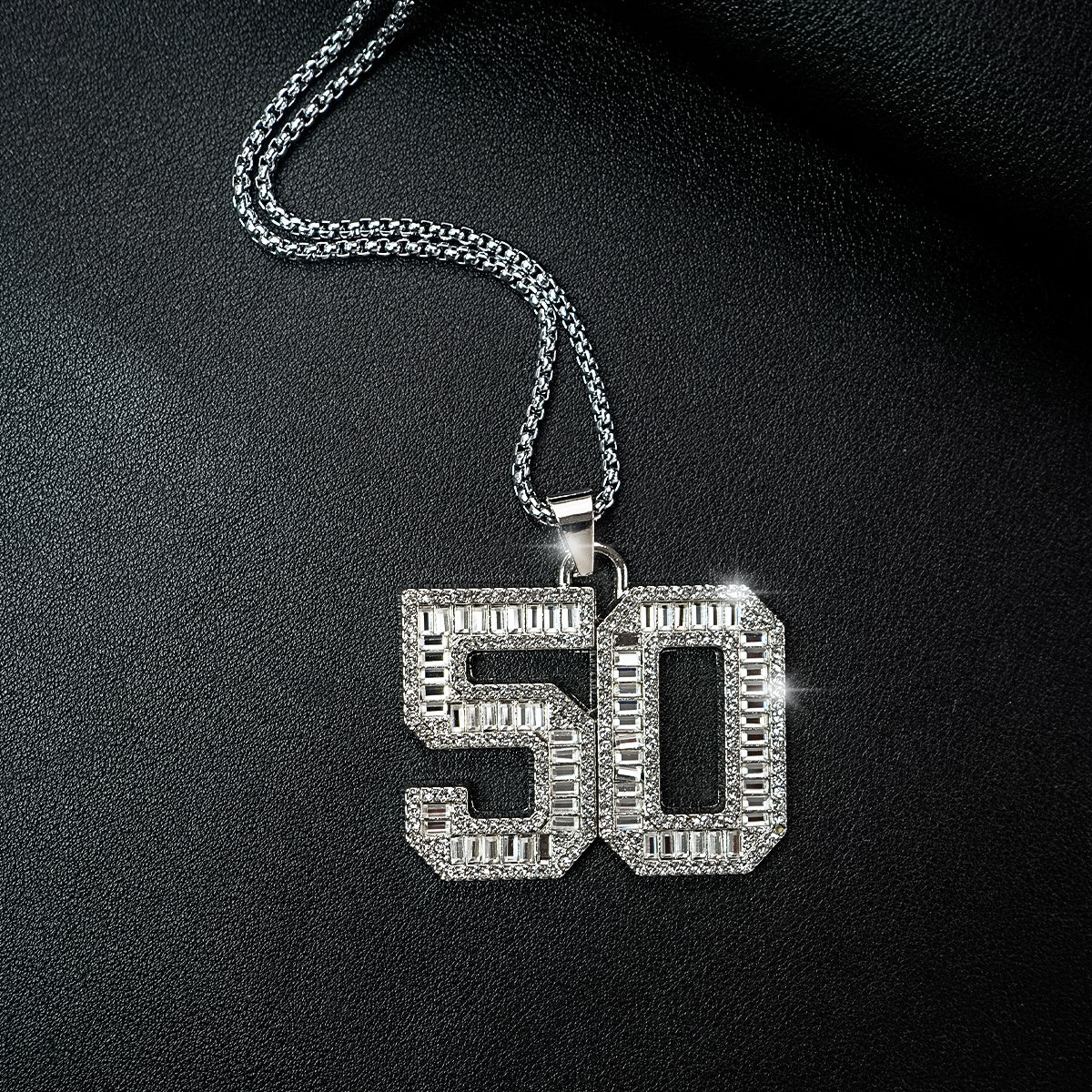 Punk Hip Hop Silver Rhinestone Letter Necklace