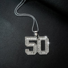 Punk Hip Hop Silver Rhinestone Letter Necklace