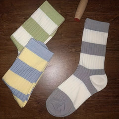 Colorblock Striped Socks Comfy & Breathable Women's Stockings & Hosiery