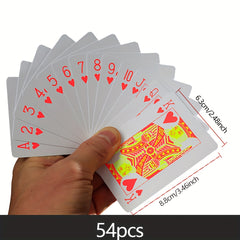 54pcs Fluorescent Waterproof Poker Deck for Poker Party Game